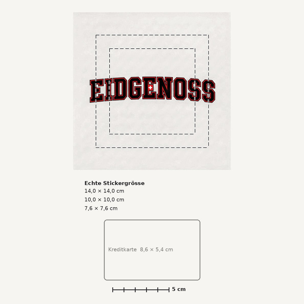 Grössenvergleich – Sticker «Ch Eidgenoss» · 1 Stück