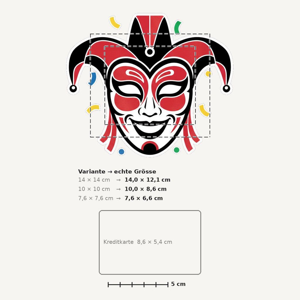 Grössenvergleich – Sticker «Ch Fasnacht Mask» · 1 Stück
