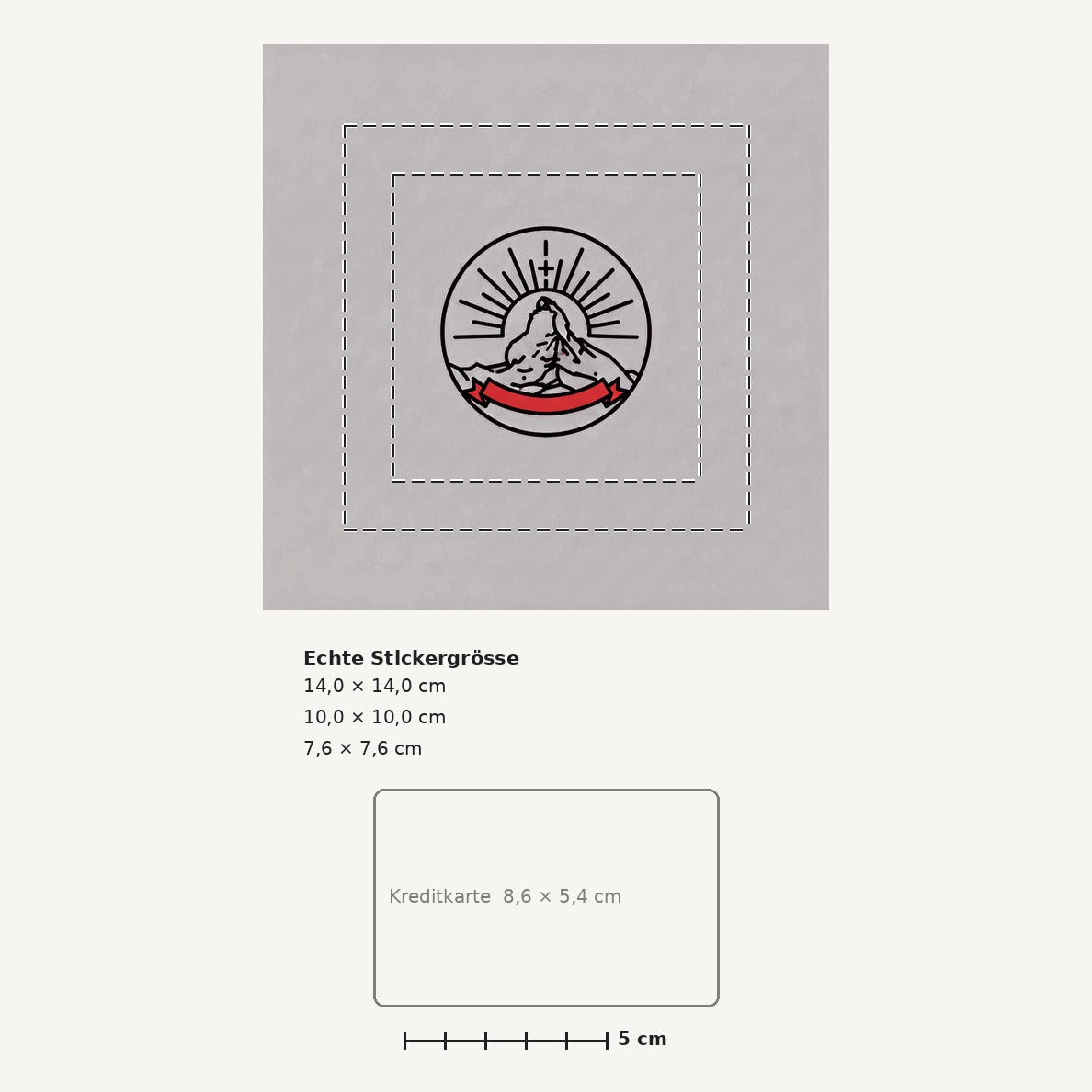 Grössenvergleich – Sticker «Ch Matterhorn» · 1 Stück