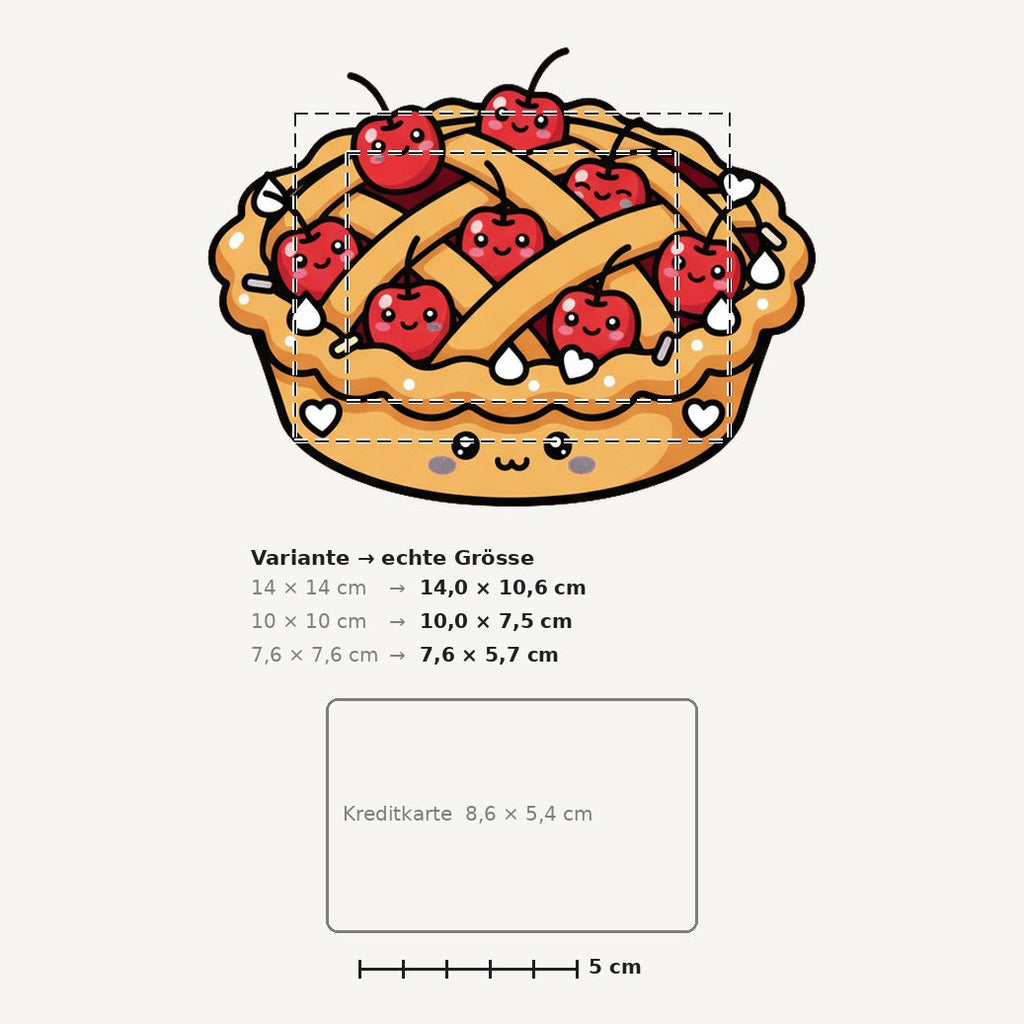 Grössenvergleich – Sticker «Cherry Pie» · 1 Stück