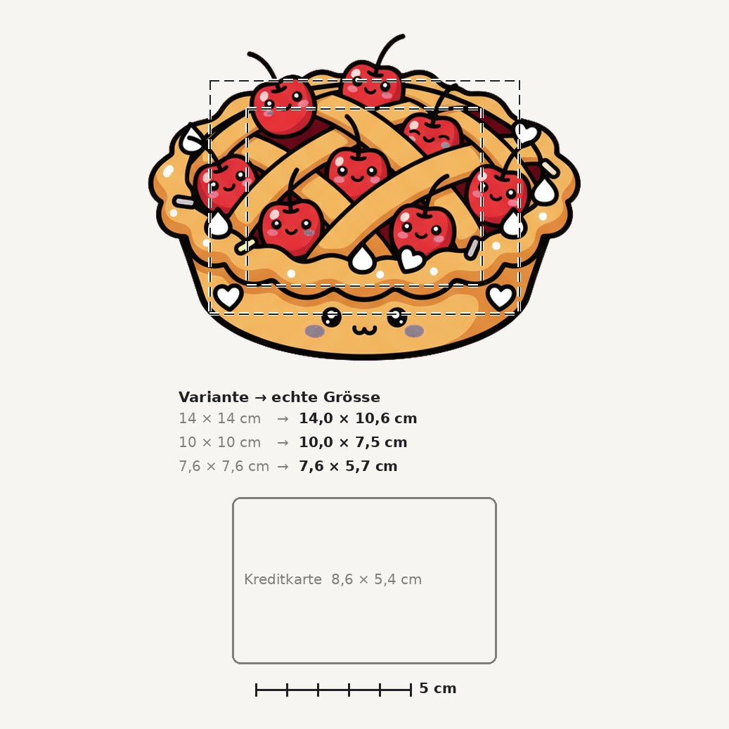 Grössenvergleich – Sticker «Cherry Pie» · 1 Stück