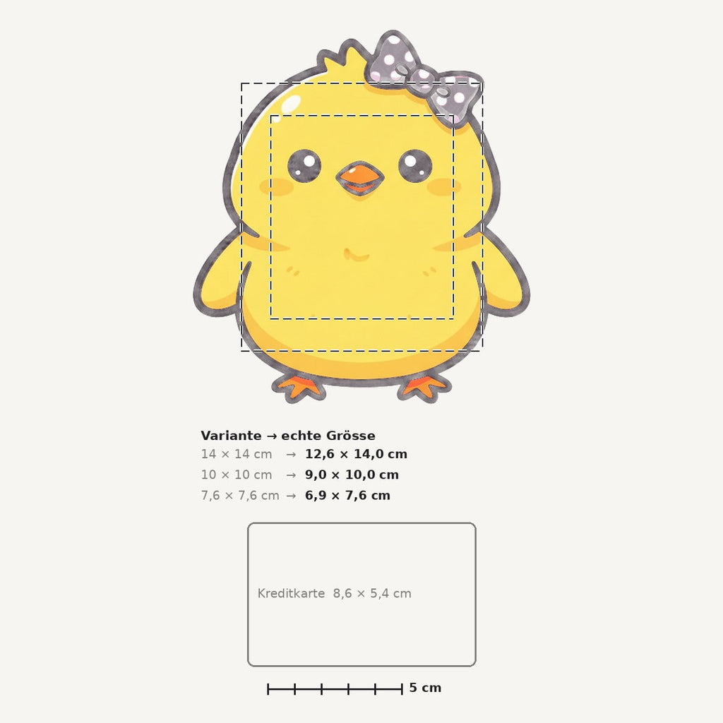 Grössenvergleich – Sticker «Chick» · 1 Stück