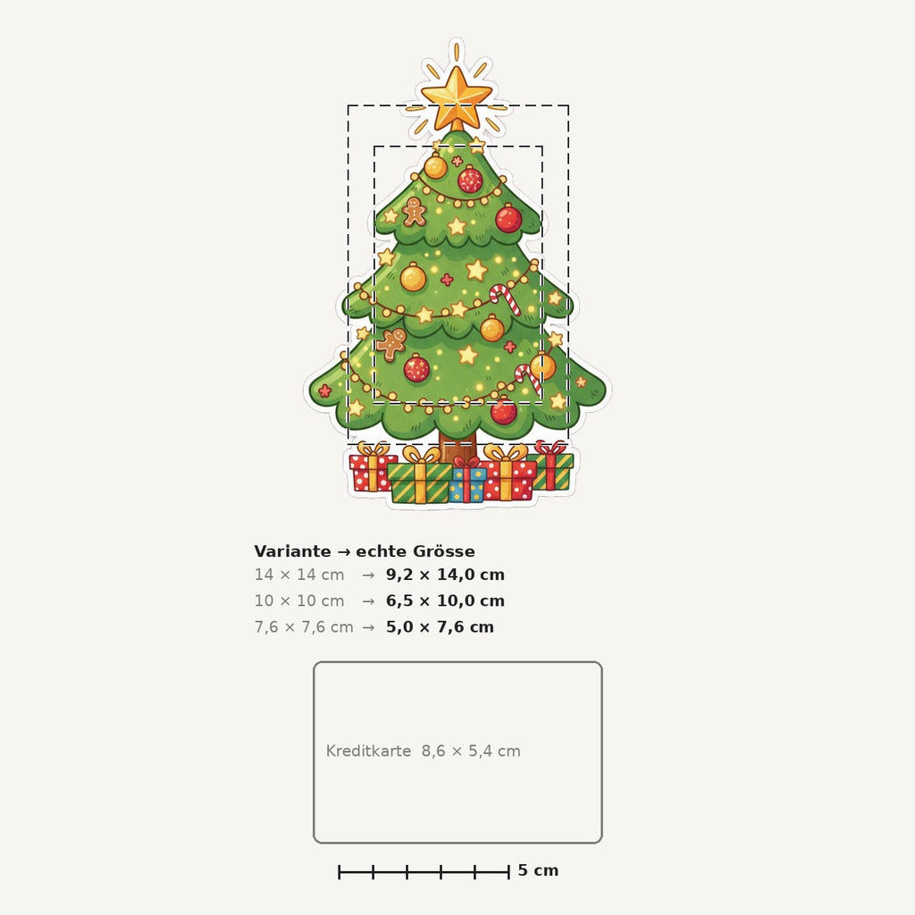 Grössenvergleich – Sticker «Christmas Tree» · 1 Stück