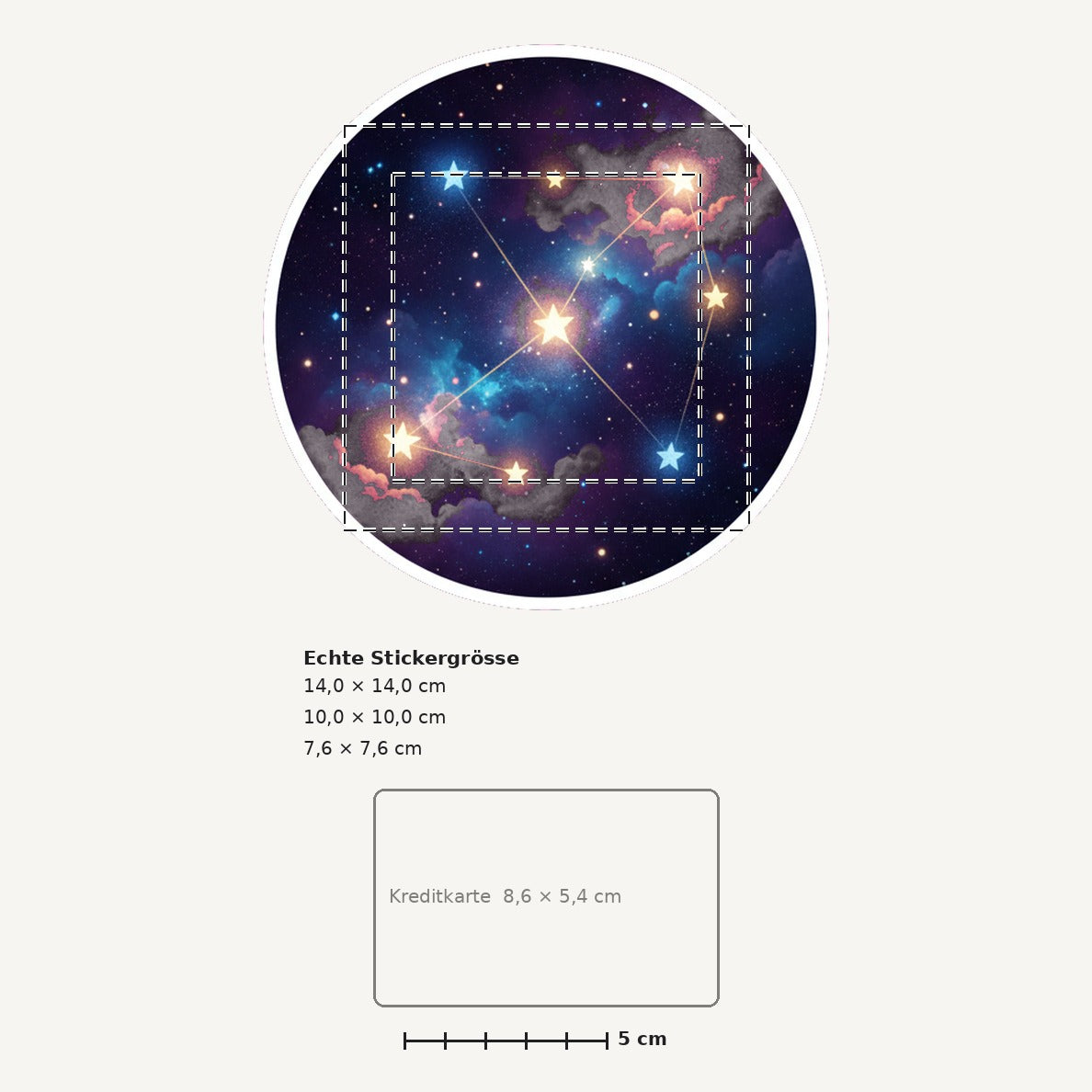 Grössenvergleich – Sticker «Constellation» · 1 Stück