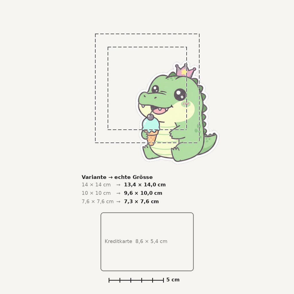 Grössenvergleich – Sticker «Croc» · 1 Stück