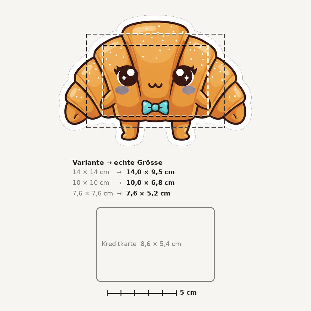 Grössenvergleich – Sticker «Croissant» · 1 Stück