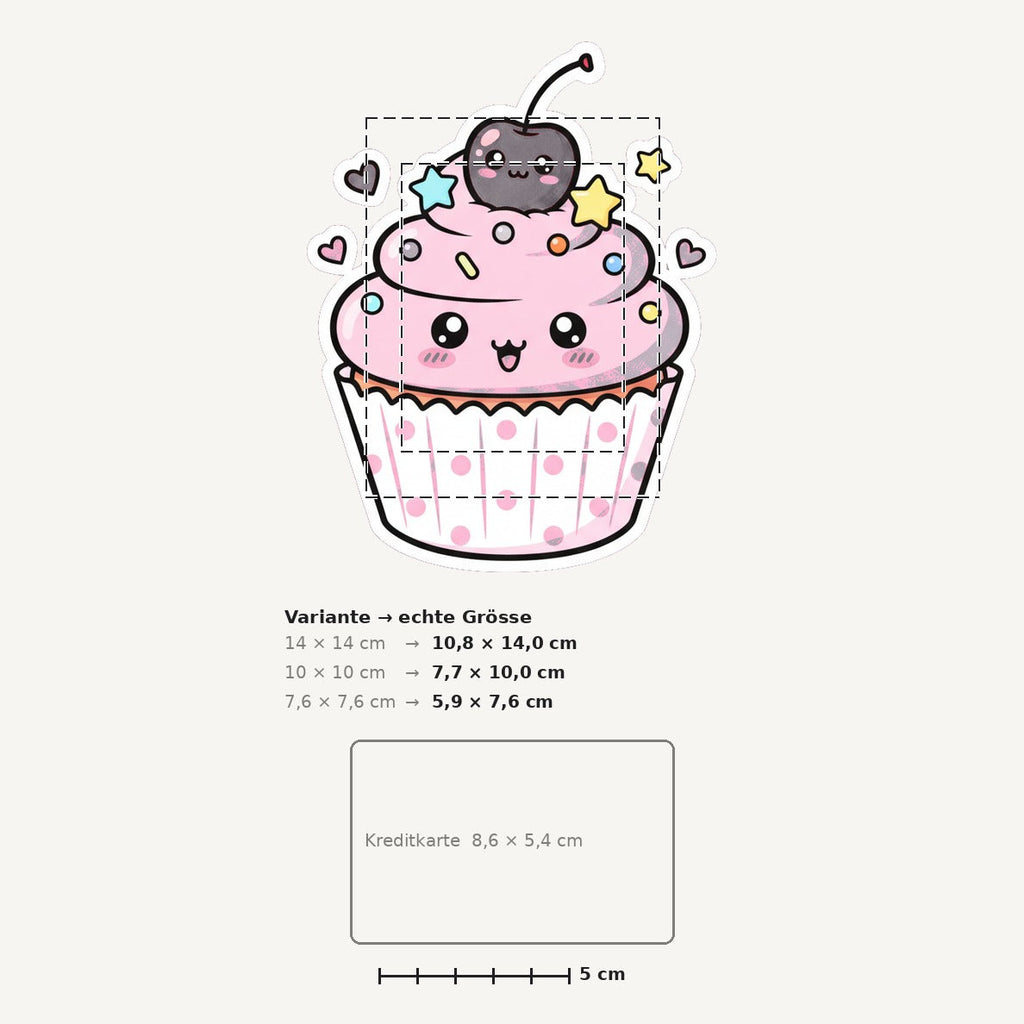 Grössenvergleich – Sticker «Cupcake2» · 1 Stück