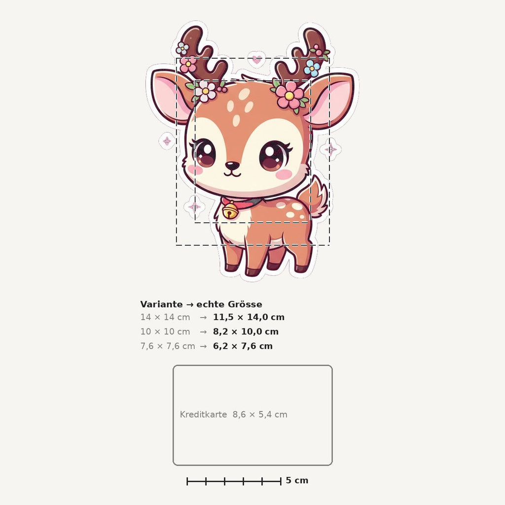 Grössenvergleich – Sticker «Deer» · 1 Stück