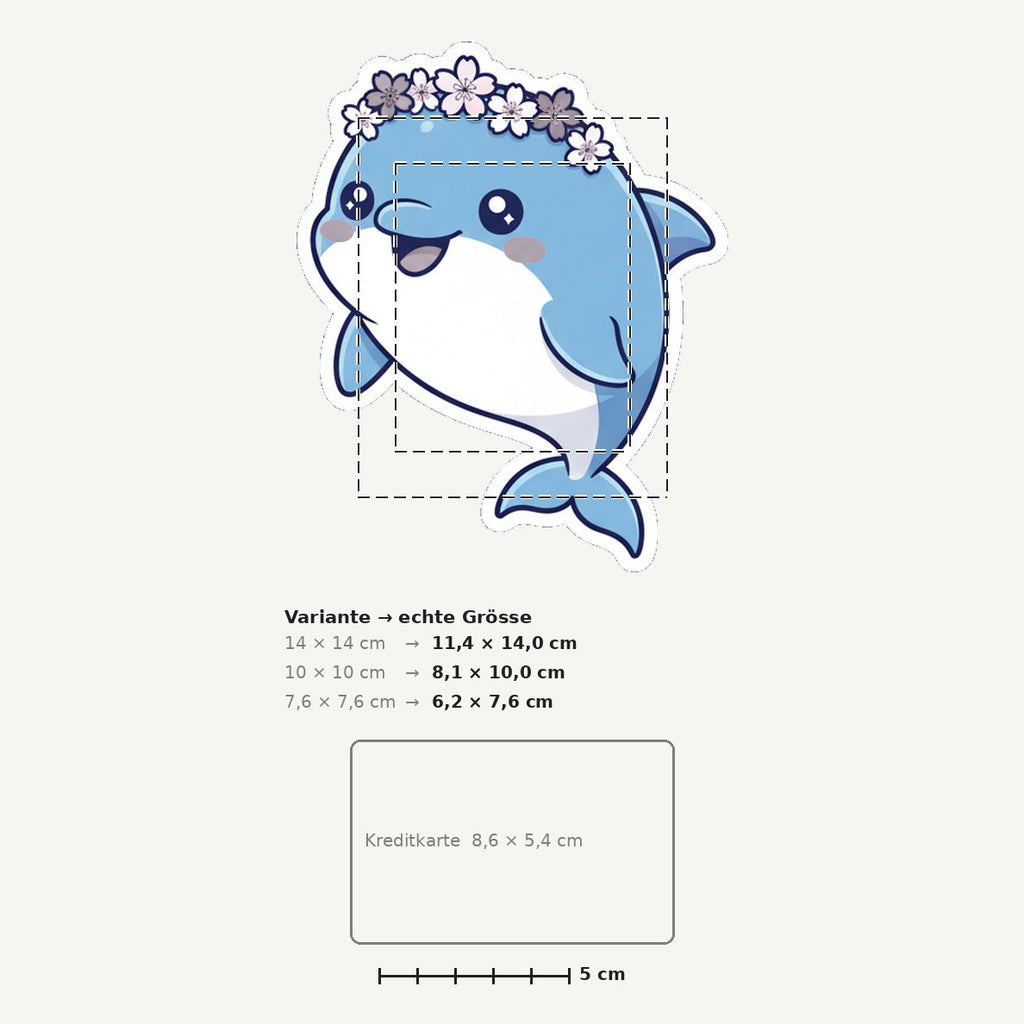Grössenvergleich – Sticker «Dolphin» · 1 Stück