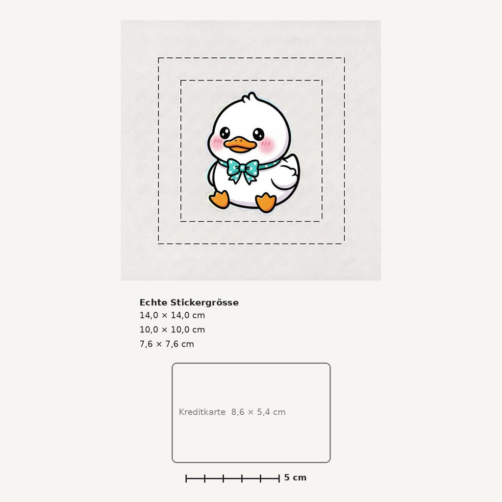 Grössenvergleich – Sticker «Duck» · 1 Stück