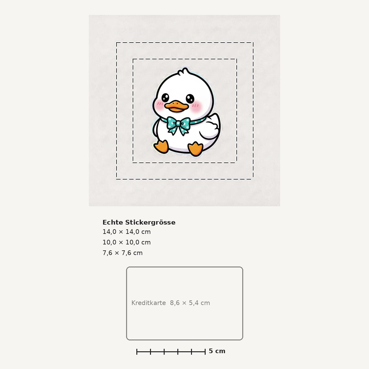 Grössenvergleich – Sticker «Duck» · 1 Stück