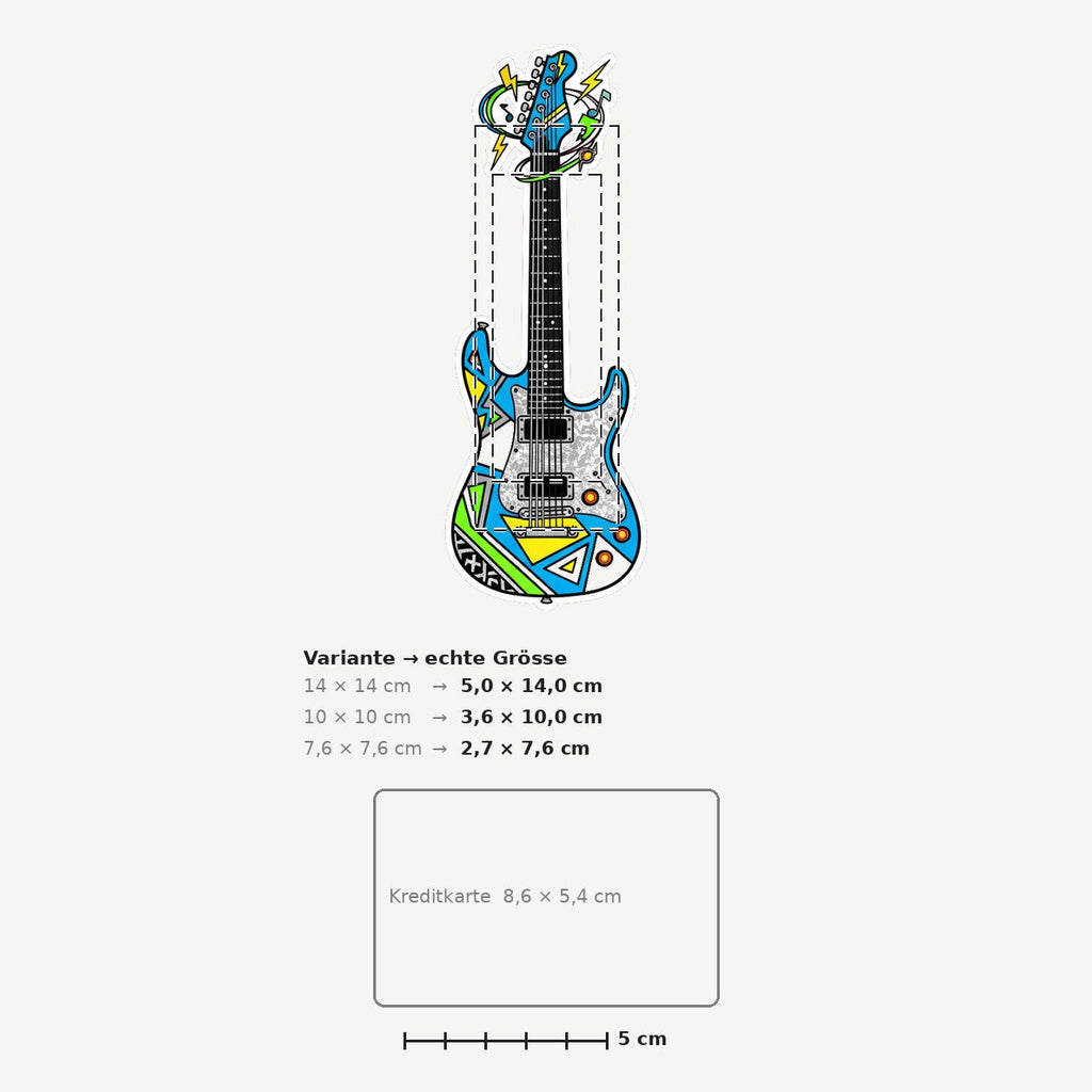 Grössenvergleich – Sticker «Electric Guitar» · 1 Stück