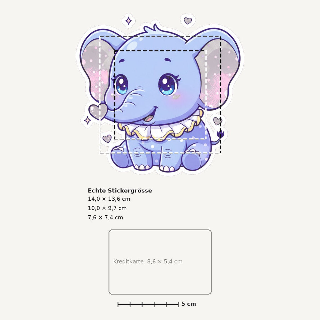 Grössenvergleich – Sticker «Elephant» · 1 Stück