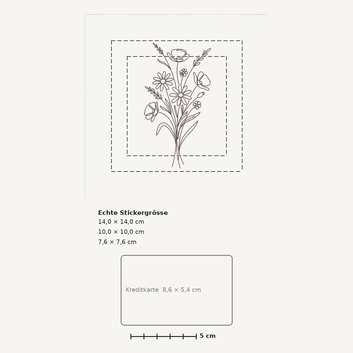 Grössenvergleich – Sticker «Floral» · 1 Stück