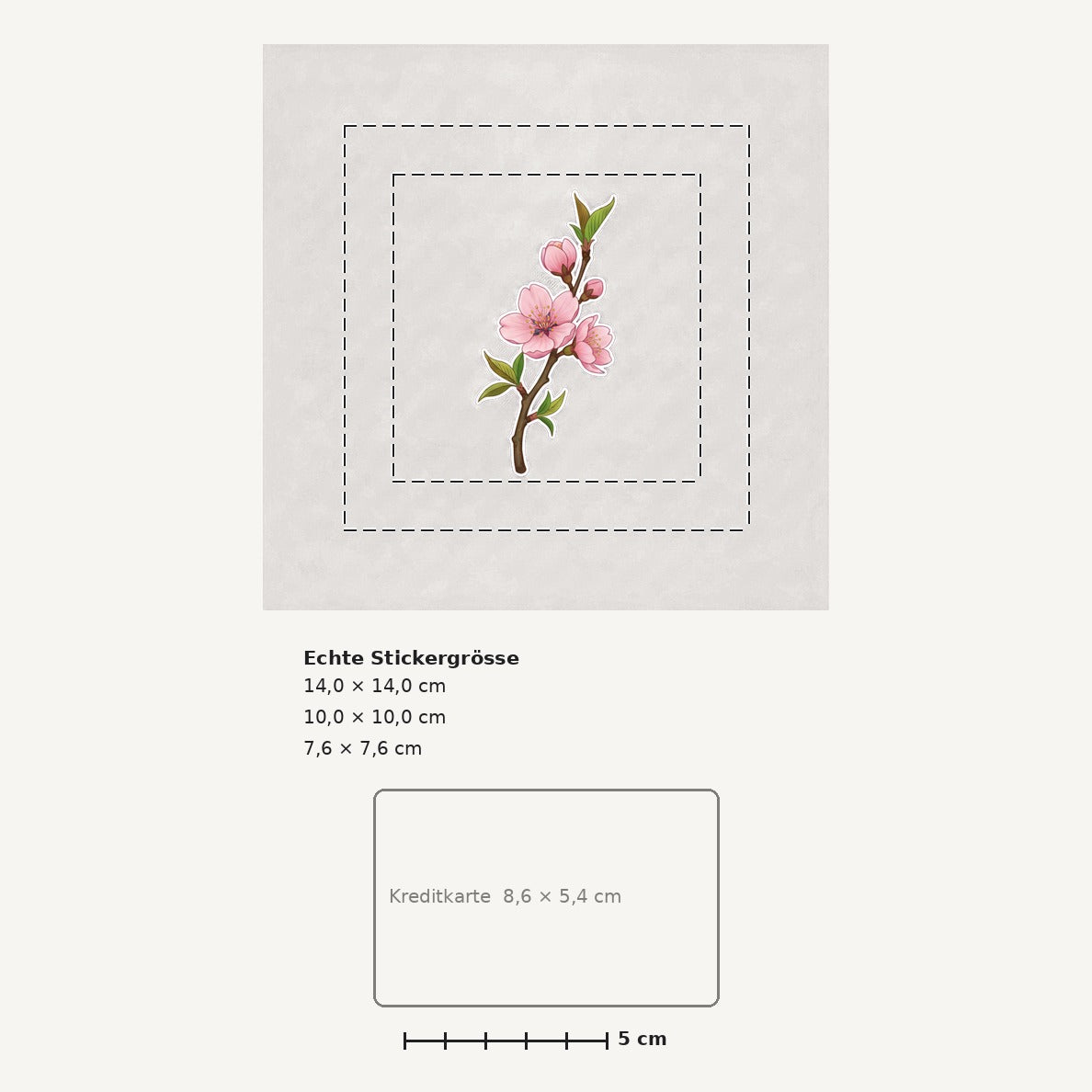 Grössenvergleich – Sticker «Flower Cherry Blossom» · 1 Stück