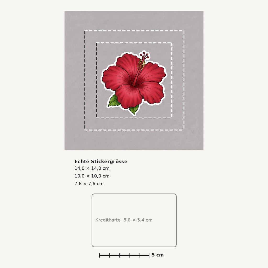 Grössenvergleich – Sticker «Flower Hibiscus» · 1 Stück