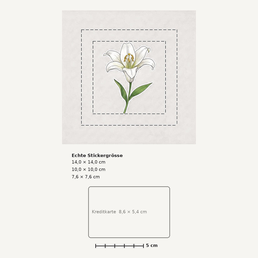 Grössenvergleich – Sticker «Flower Lily» · 1 Stück