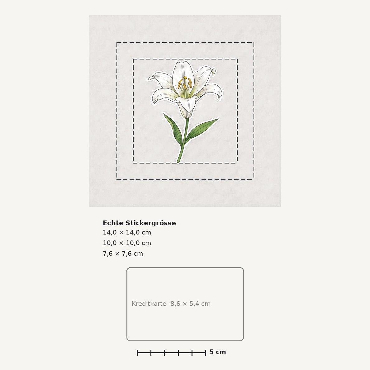 Grössenvergleich – Sticker «Flower Lily» · 1 Stück