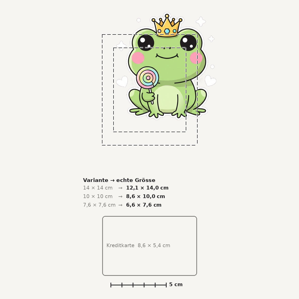 Grössenvergleich – Sticker «Frog2» · 1 Stück