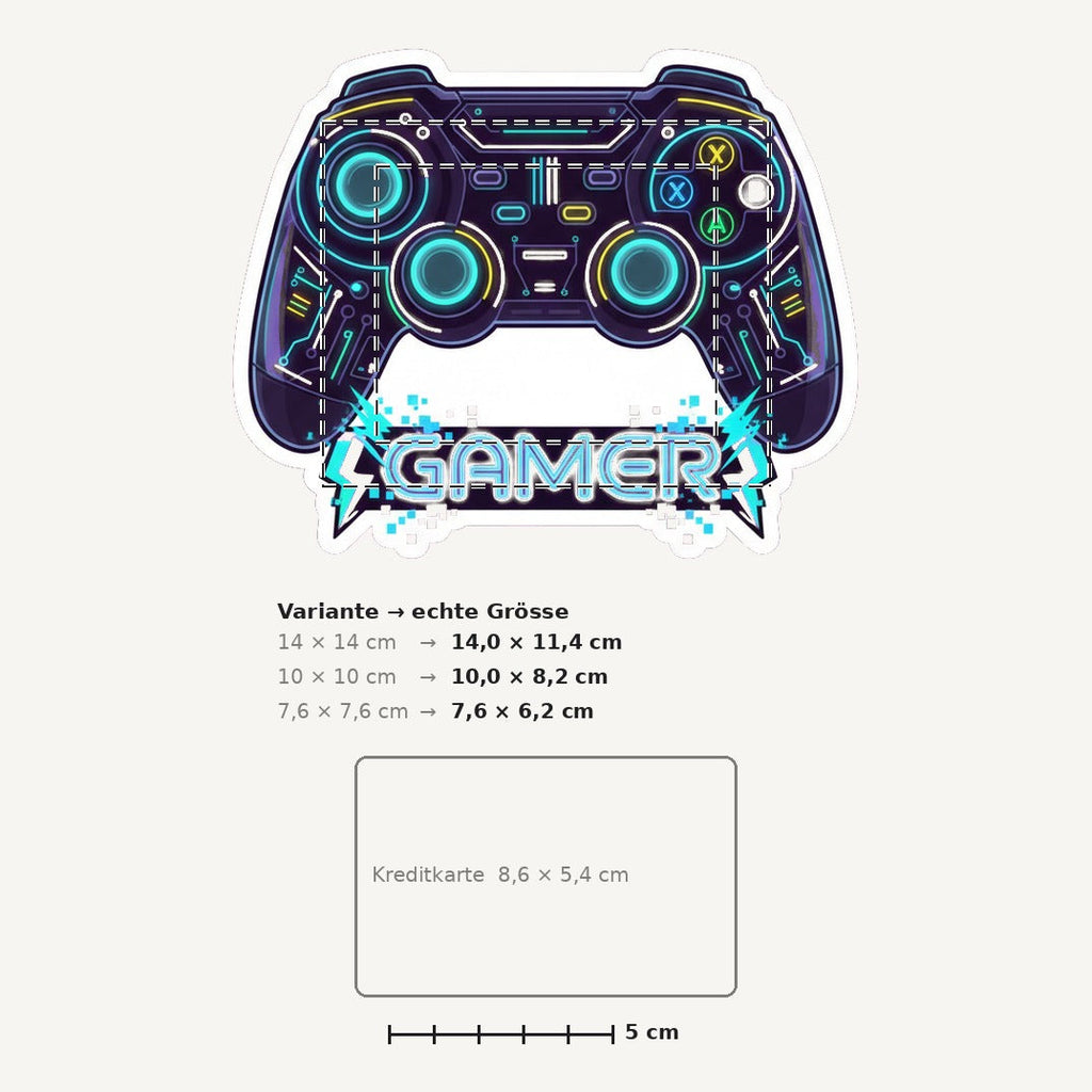 Grössenvergleich – Sticker «Game Controller» · 1 Stück