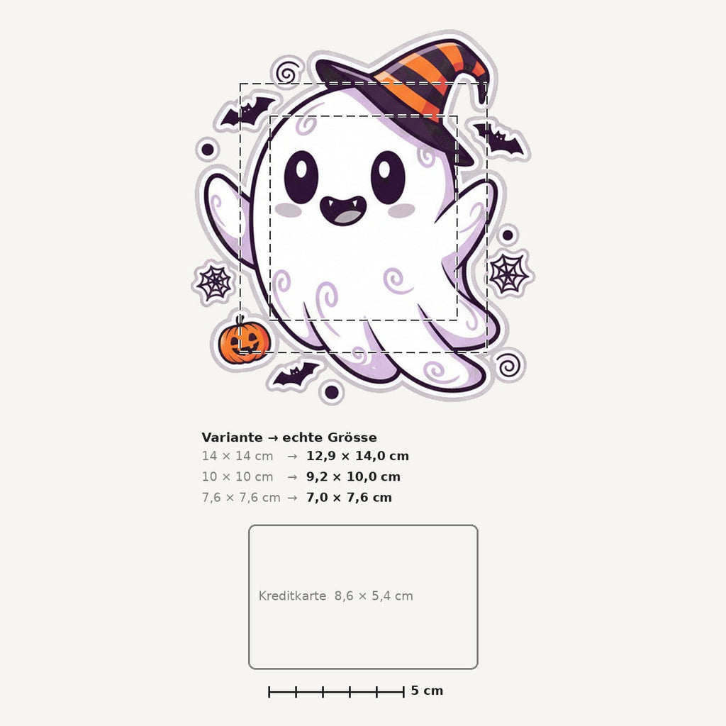 Grössenvergleich – Sticker «Ghost» · 1 Stück