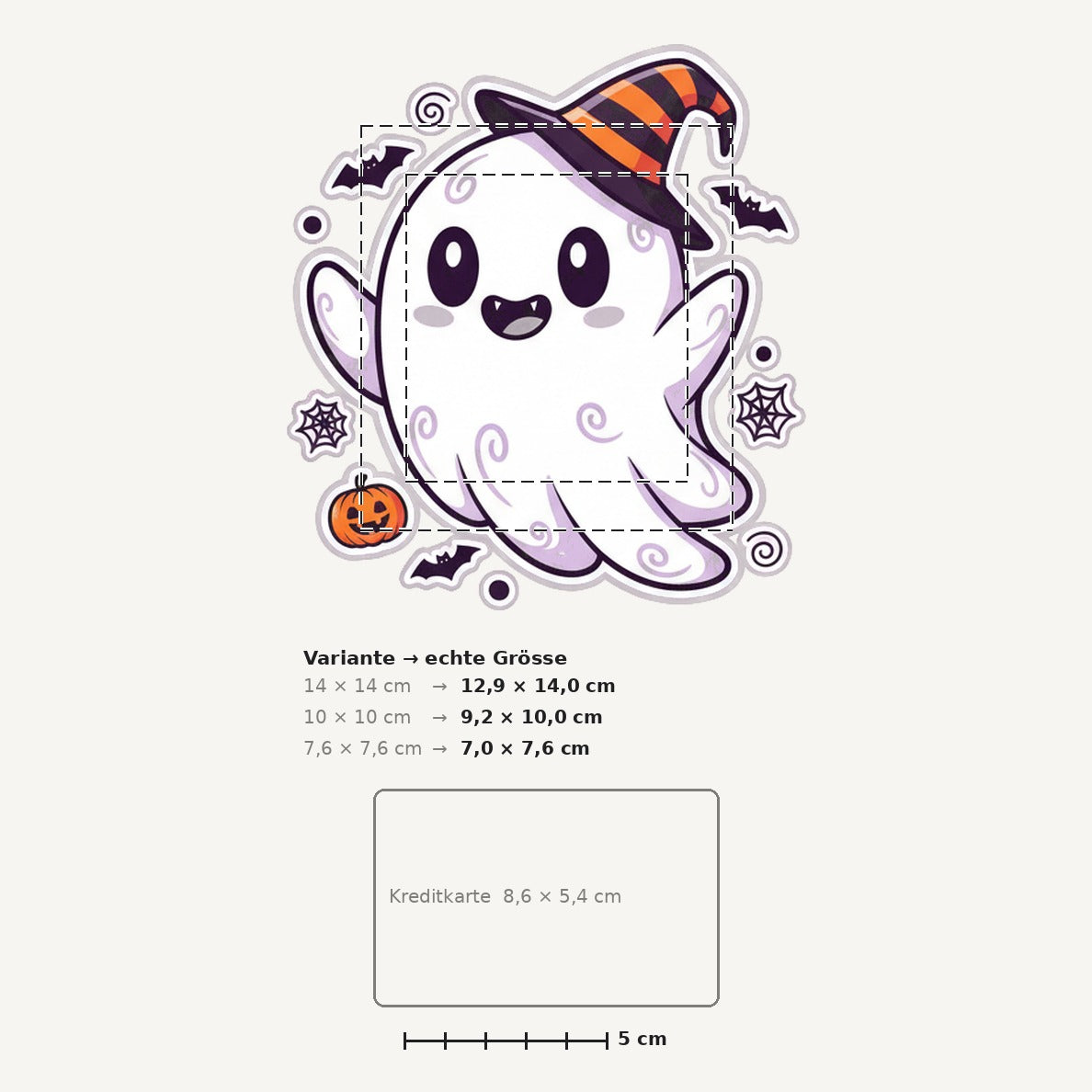 Grössenvergleich – Sticker «Ghost» · 1 Stück