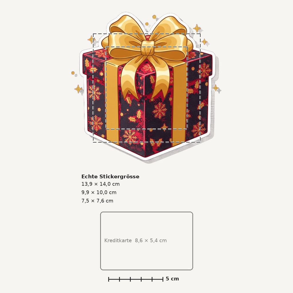 Grössenvergleich – Sticker «Gift Box» · 1 Stück