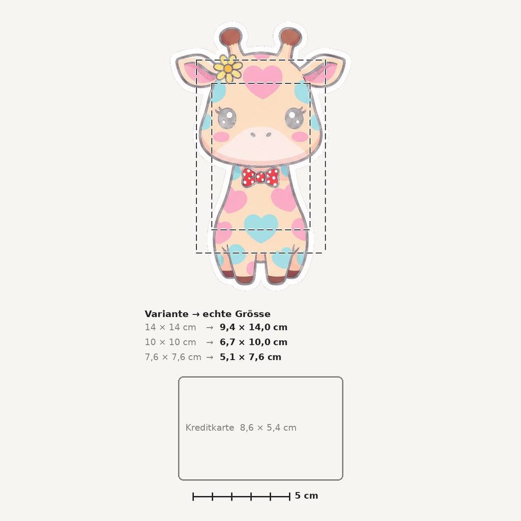 Grössenvergleich – Sticker «Giraffe» · 1 Stück