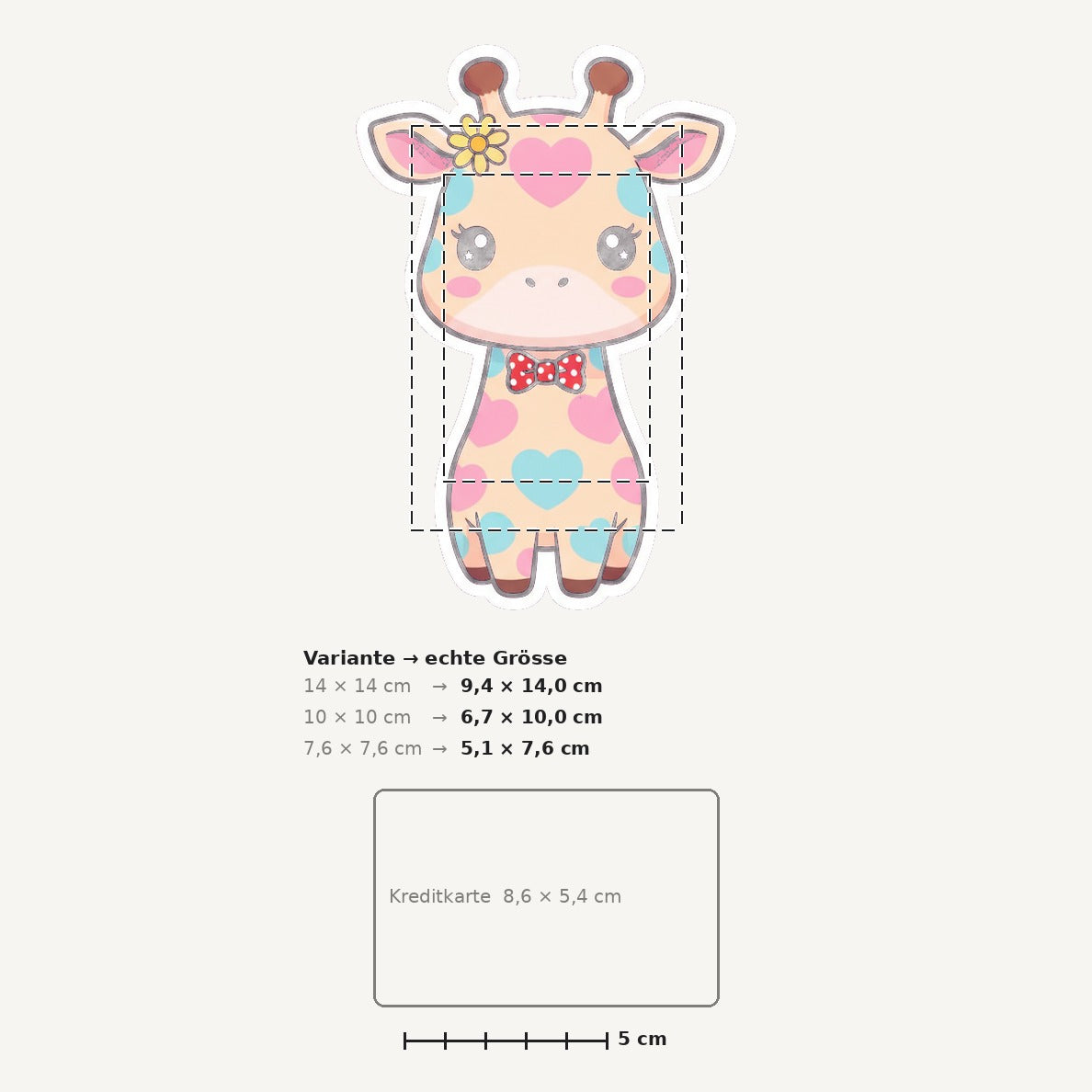 Grössenvergleich – Sticker «Giraffe» · 1 Stück