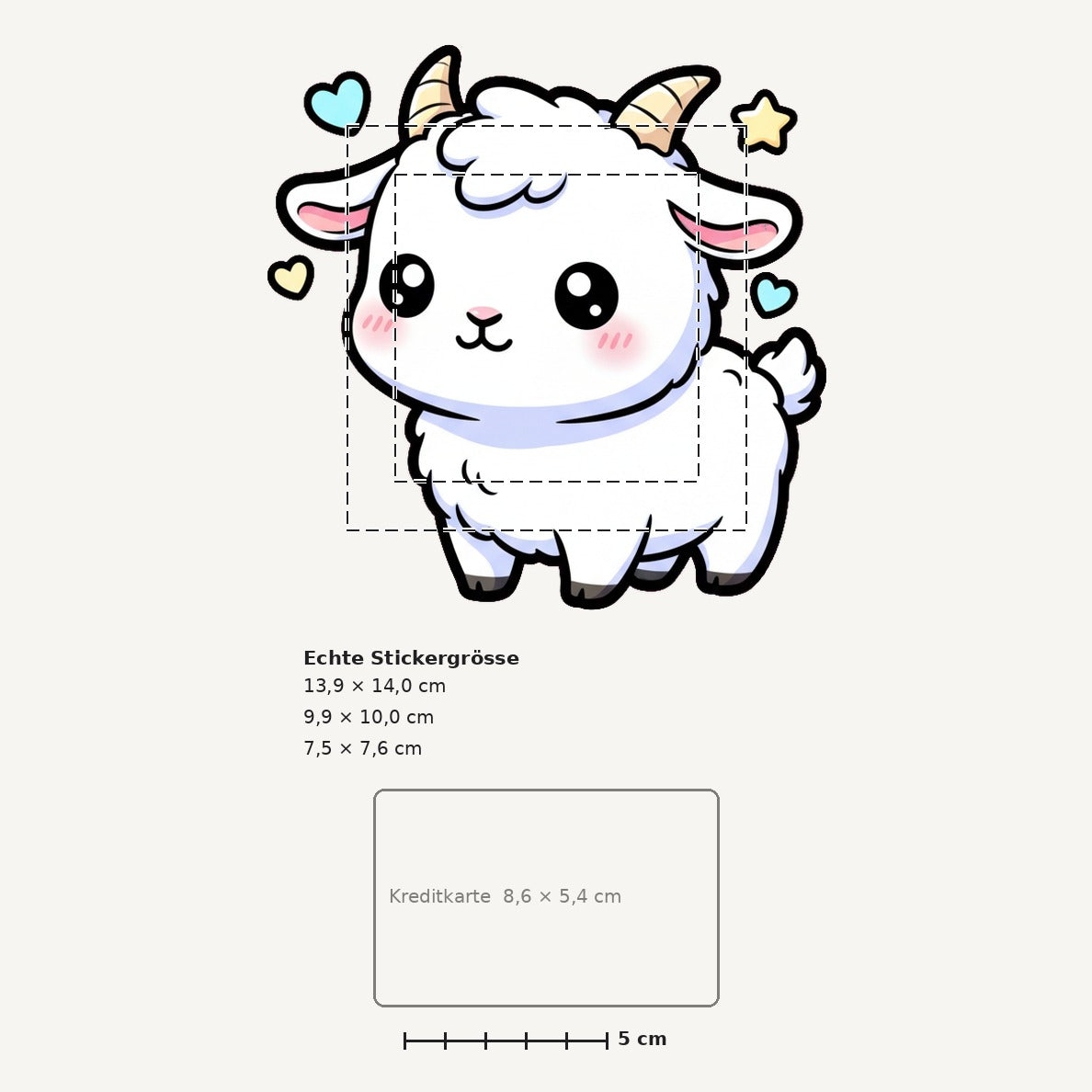 Grössenvergleich – Sticker «Goat» · 1 Stück