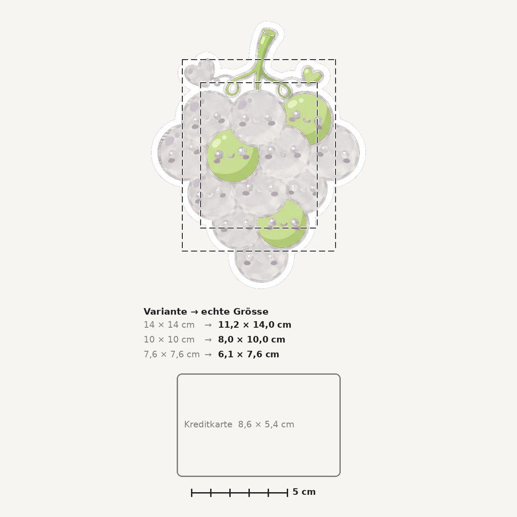 Grössenvergleich – Sticker «Grapes» · 1 Stück