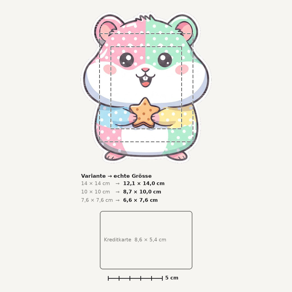 Grössenvergleich – Sticker «Hamster» · 1 Stück