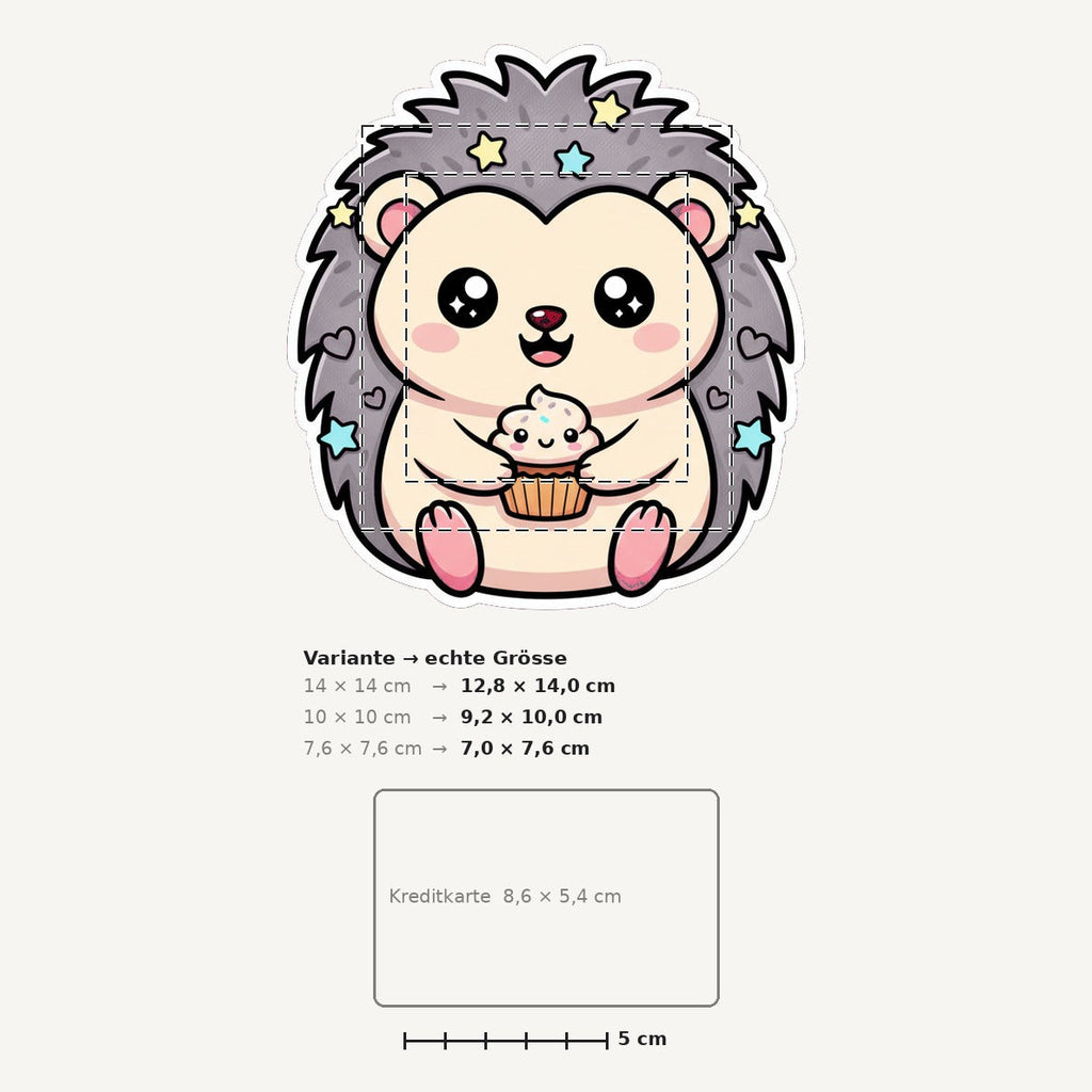 Grössenvergleich – Sticker «Hedgehog» · 1 Stück