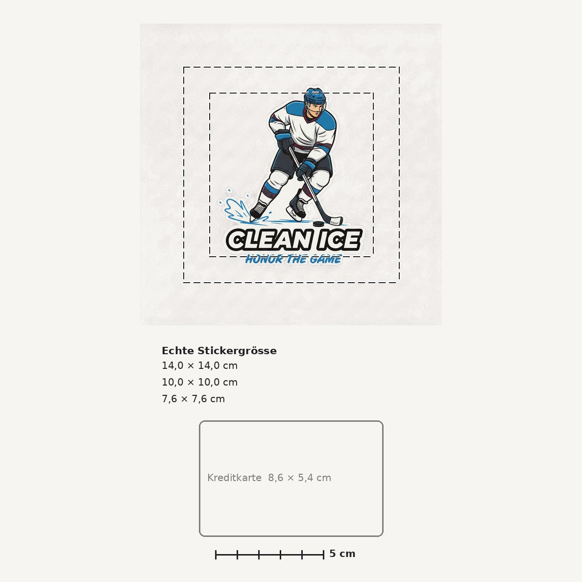 Grössenvergleich – Sticker «Ice Hockey» · 1 Stück