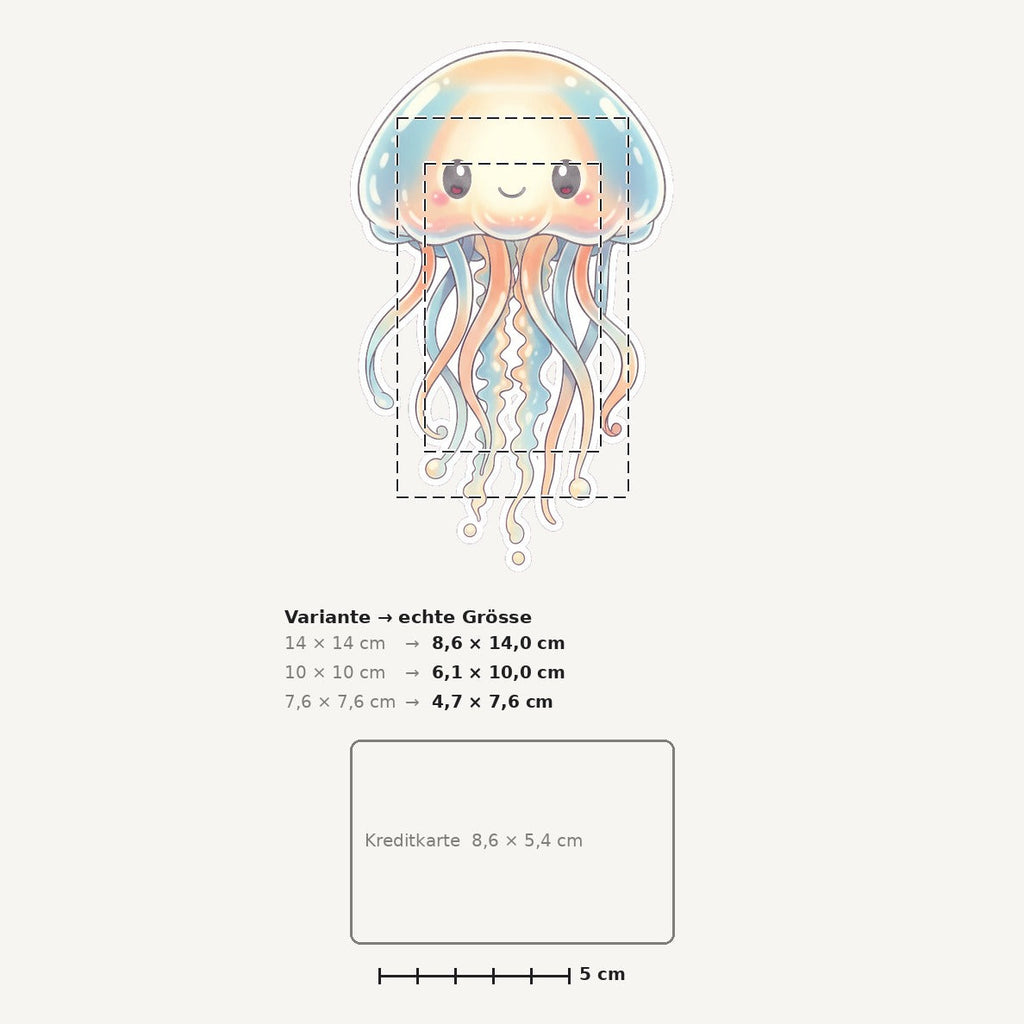 Grössenvergleich – Sticker «Jellyfish» · 1 Stück