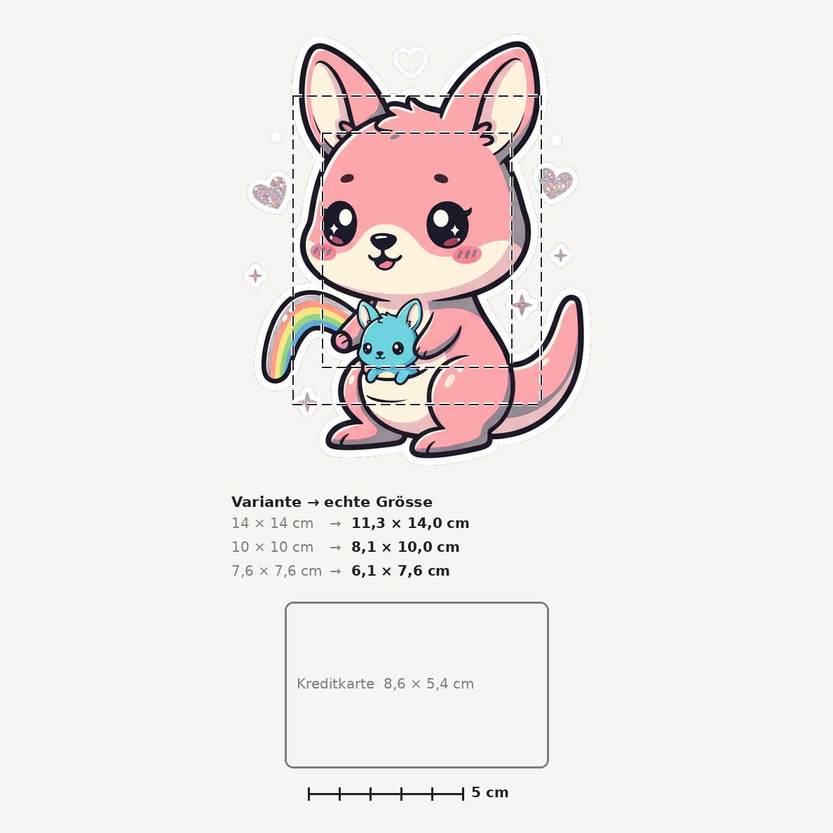 Grössenvergleich – Sticker «Kangaroo» · 1 Stück