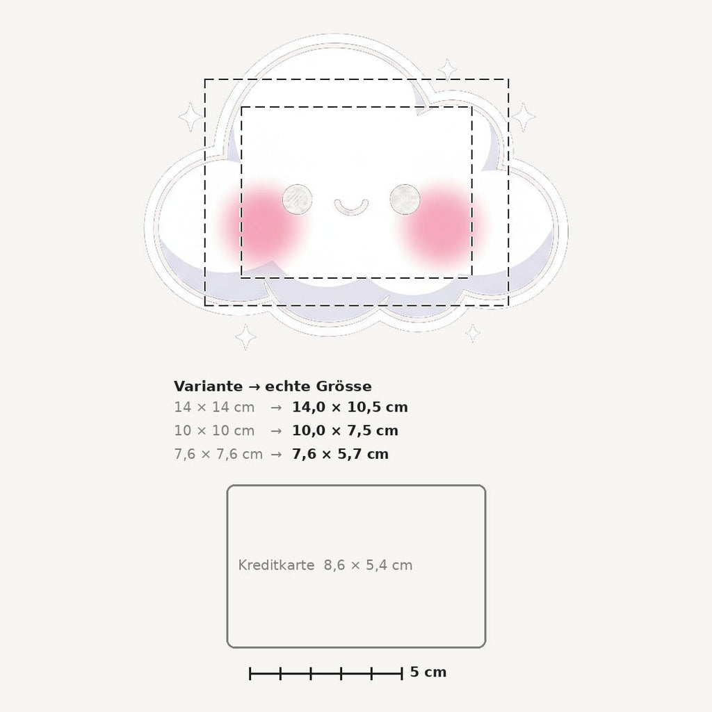 Grössenvergleich – Sticker «Kawaii Cloud» · 1 Stück