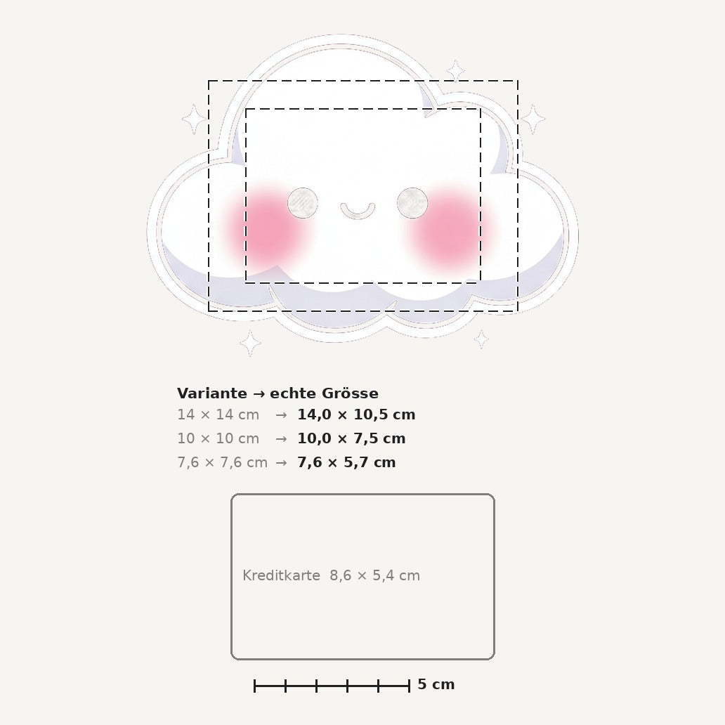 Grössenvergleich – Sticker «Kawaii Cloud» · 1 Stück