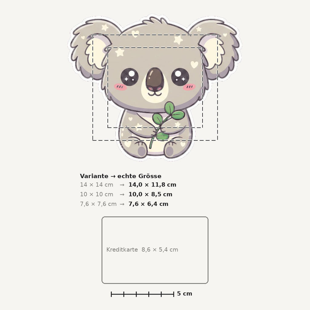 Grössenvergleich – Sticker «Koala» · 1 Stück