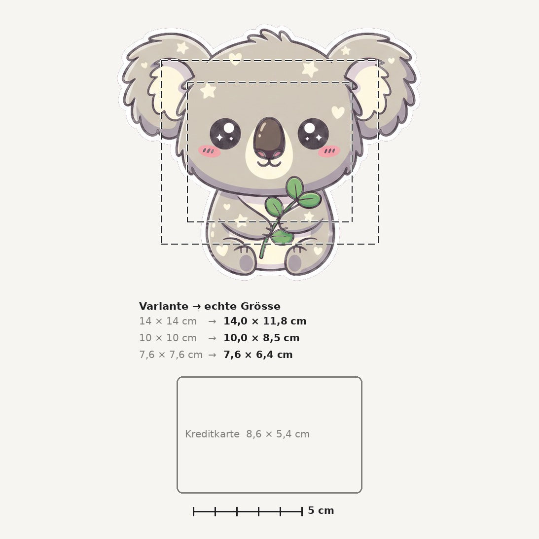 Grössenvergleich – Sticker «Koala» · 1 Stück