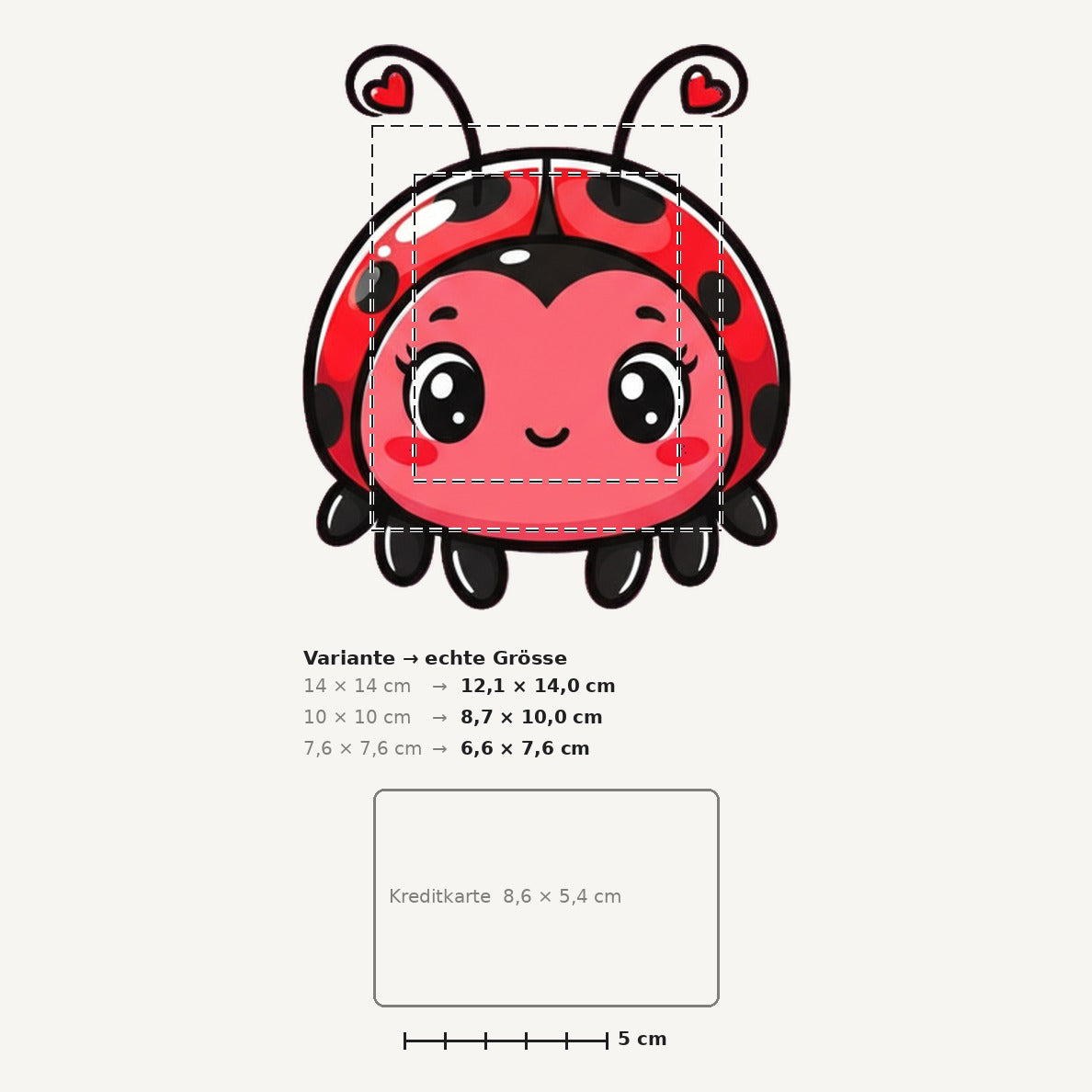 Grössenvergleich – Sticker «Ladybug2» · 1 Stück
