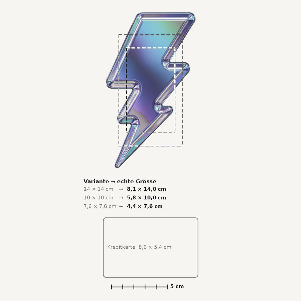 Grössenvergleich – Sticker «Lightning» · 1 Stück