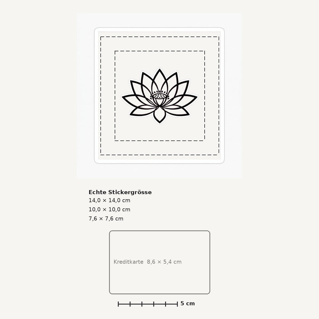 Grössenvergleich – Sticker «Lotus Zen» · 1 Stück