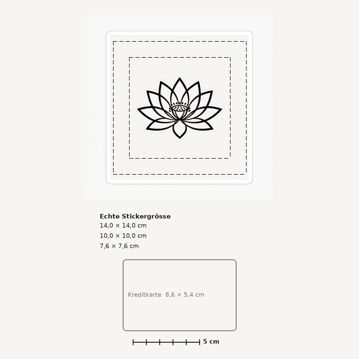 Grössenvergleich – Sticker «Lotus Zen» · 1 Stück