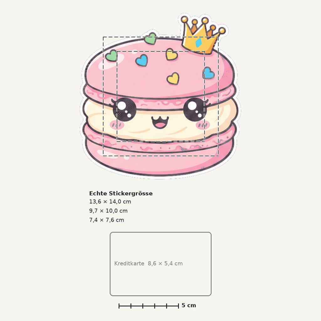 Grössenvergleich – Sticker «Macaron» · 1 Stück
