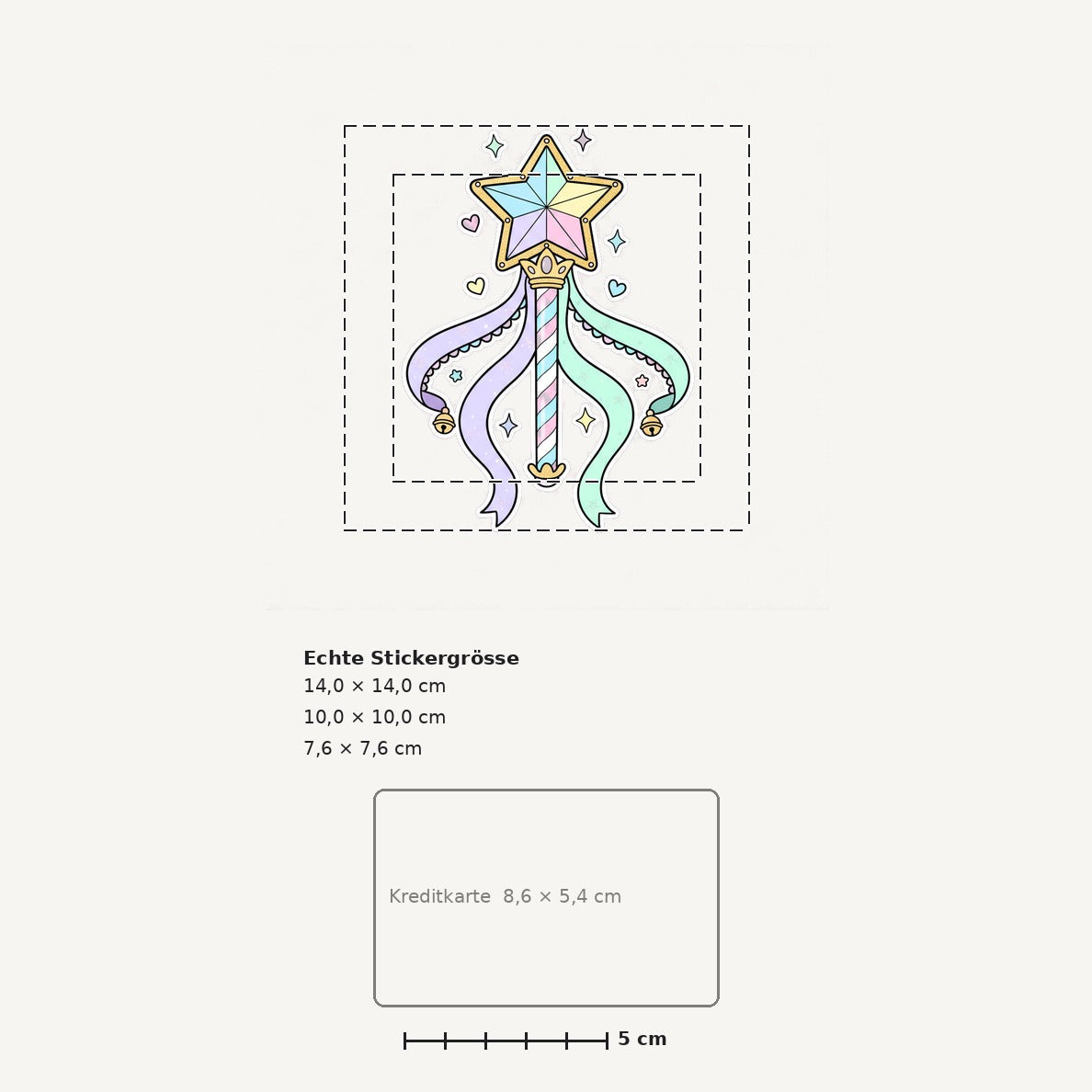 Grössenvergleich – Sticker «Magical Wand» · 1 Stück