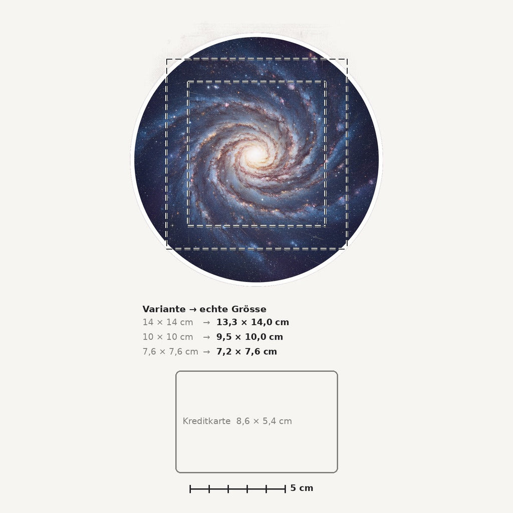 Grössenvergleich – Sticker «Milky Way» · 1 Stück