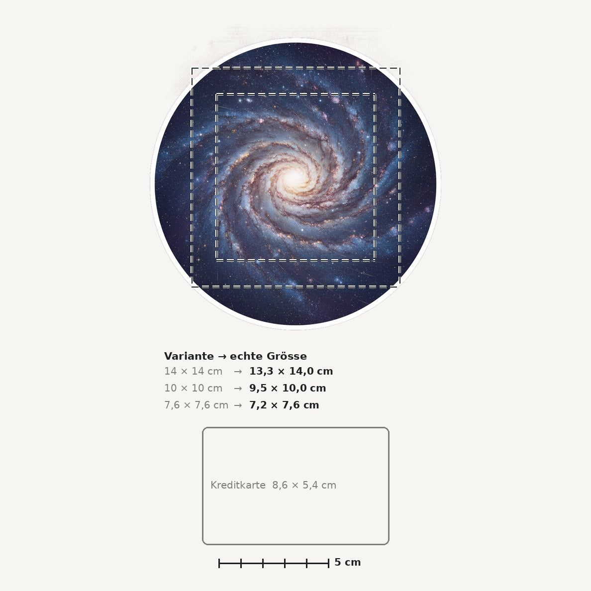 Grössenvergleich – Sticker «Milky Way» · 1 Stück