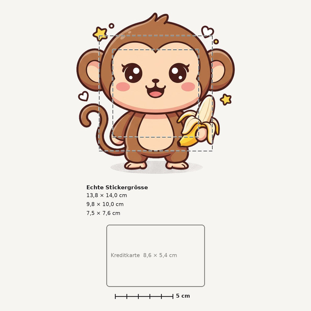 Grössenvergleich – Sticker «Monkey» · 1 Stück