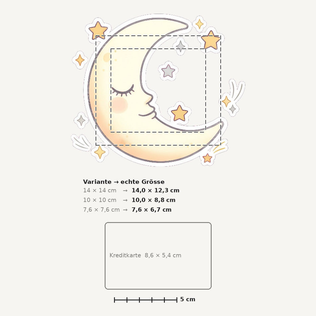Grössenvergleich – Sticker «Moon» · 1 Stück